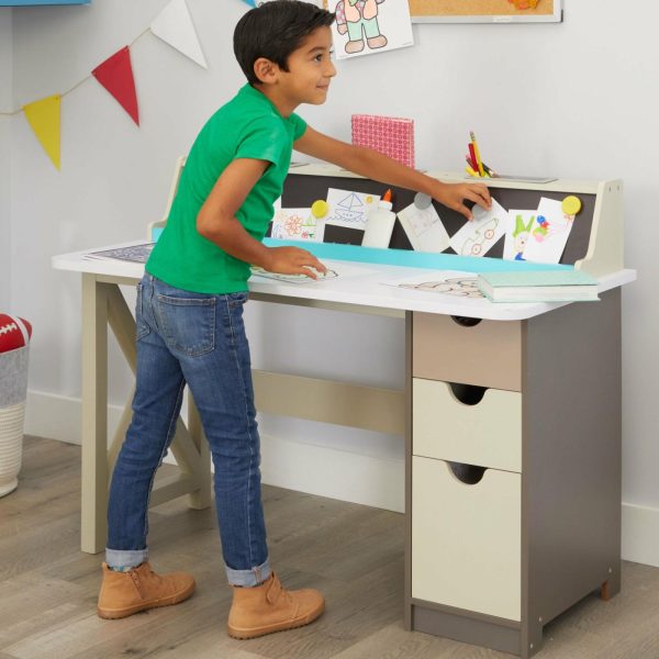 Kids Desks | 2-In-1 Chalkboard Desk Furniture Kids Desks