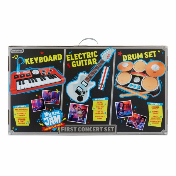 Music Toys | My Real Jam™ First Concert Set With Drums, Keyboard And Electric Guitar Preschool Toys Little Tikes