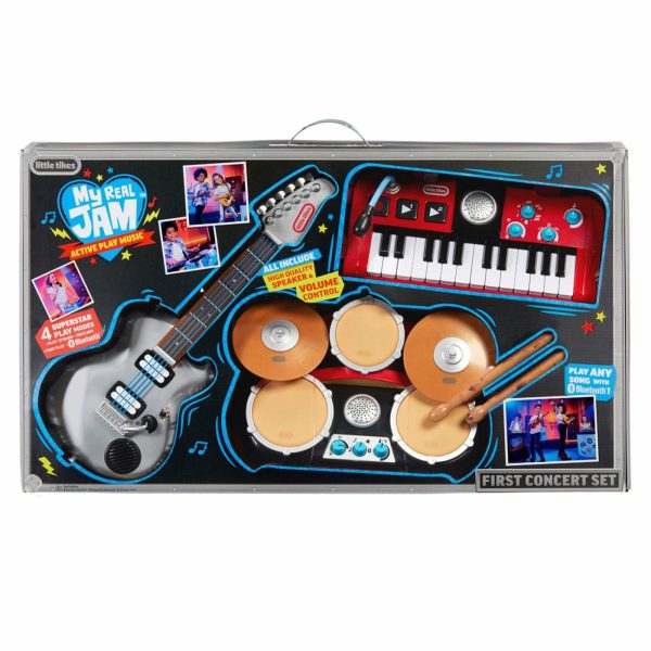 Music Toys | My Real Jam™ First Concert Set With Drums, Keyboard And Electric Guitar Preschool Toys Little Tikes