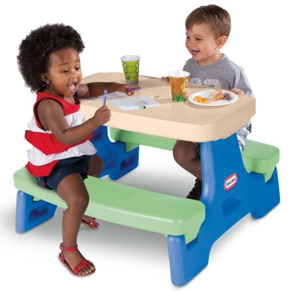 Patio Furniture | Easy Store™ Jr. Play Table – Blue/Green Furniture Little Tikes